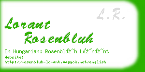 lorant rosenbluh business card
